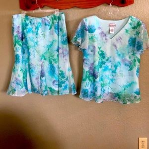 NWOT Karin Stevens 2-piece Skirt/Blouse-Sz18